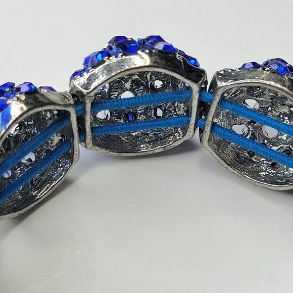 Blue Crystal Rhinestone Bracelet - Picture 7 of 9